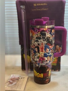 Stanley Quencher H2.0 Tumbler - Dragon Ball Super Purple graphic Design 40oz